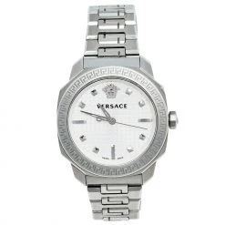 Versace Silver Stainless Steel Dylos VQD040015 Women's Wristwatch 35 Mm For Women