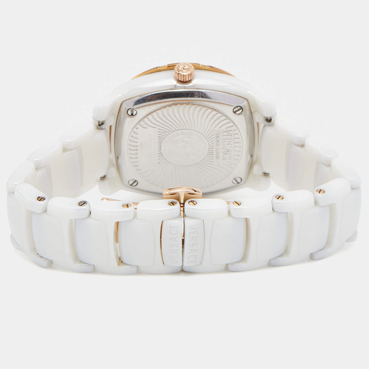 Versace White Mother Of Pearl Ceramic Diamond DV One 63QCP11 Women's Wristwatch 35 Mm For Women - Image 5