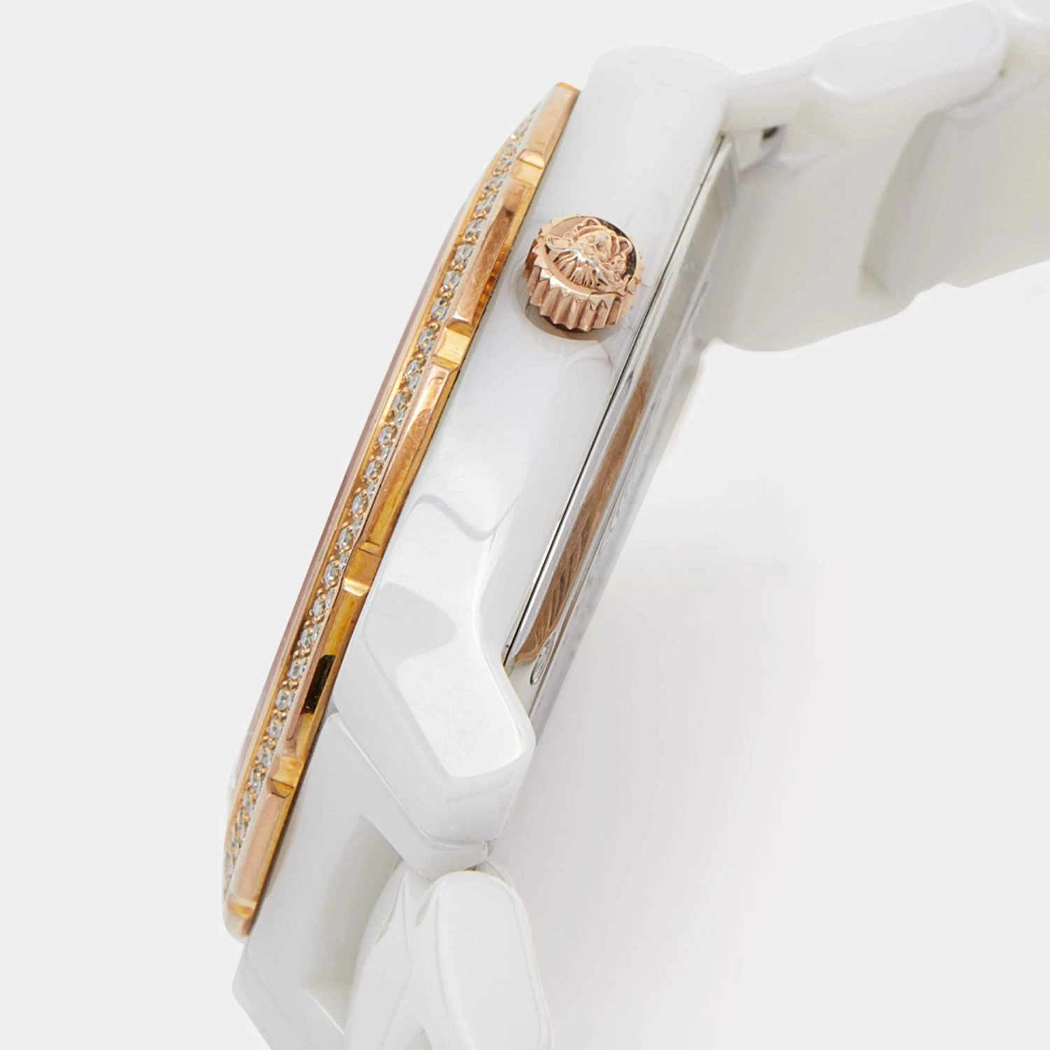 Versace White Mother Of Pearl Ceramic Diamond DV One 63QCP11 Women's Wristwatch 35 Mm For Women - Image 7