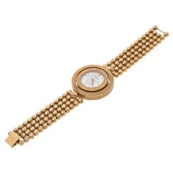 Versace White Stainless Steel Rose Gold Tone Women's Wristwatch 33MM For Women