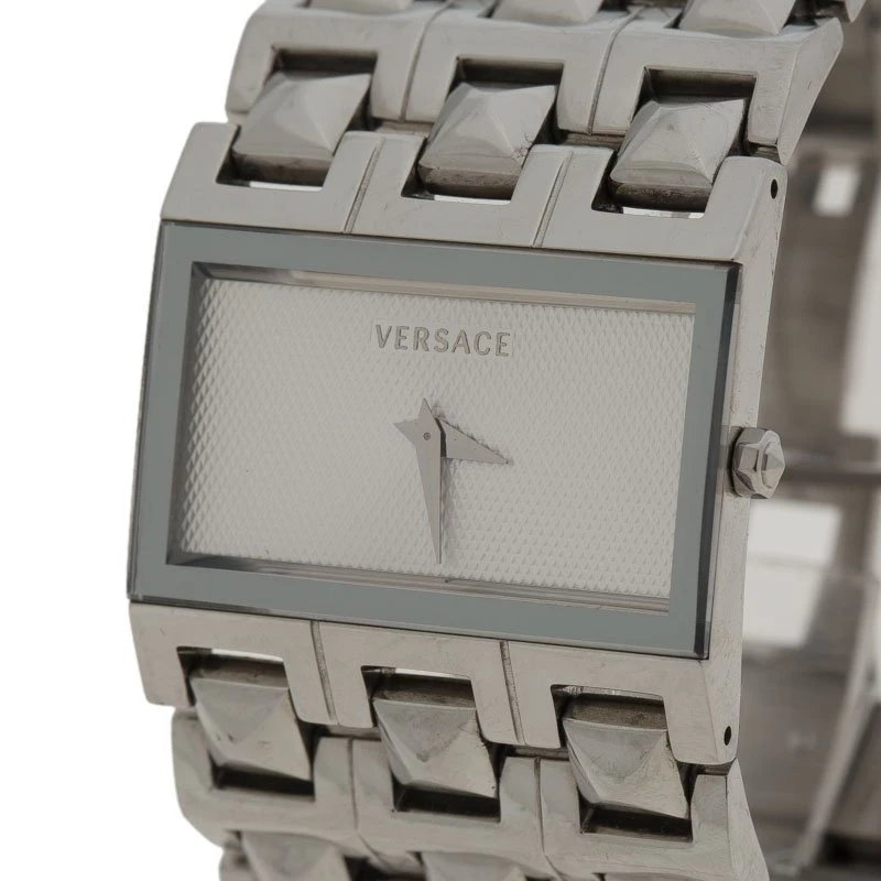 Versace White Stainless Steel 75Q Women's Wristwatch 32MM For Women